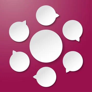 Six empty lifecycle paperlabels purple background. Illustrazione stock