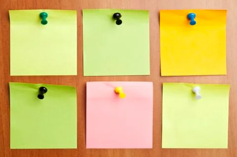 Six empty  post it 库存照片