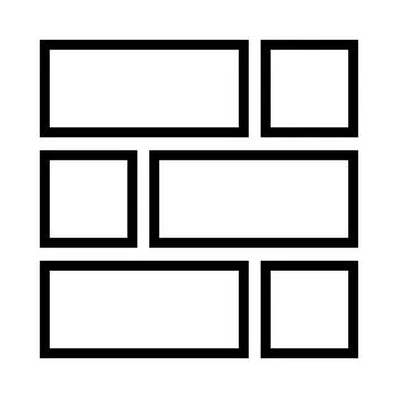 Six empty rectangular frames layout design template Stock Illustration