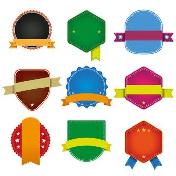 Six empty sale labels Stock Illustration