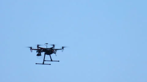 Six engine drone with a camera Stock Footage 52085536