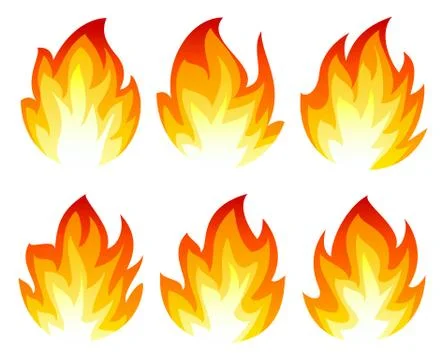 Six fire icon Stock Illustration