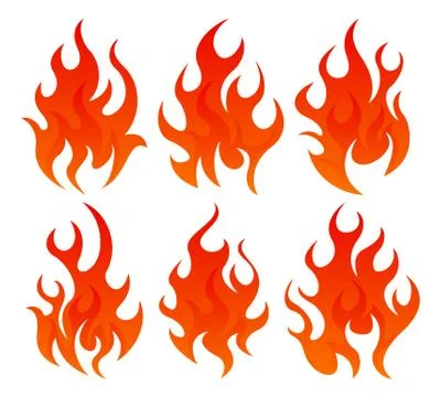 Six fire icon Stock Illustration