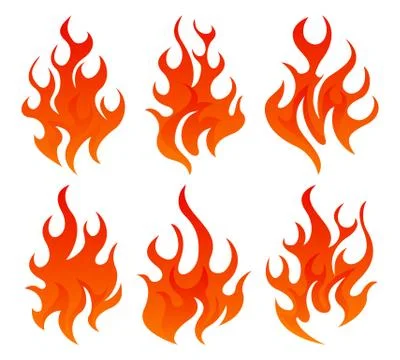 Six fire icon Stock Illustration
