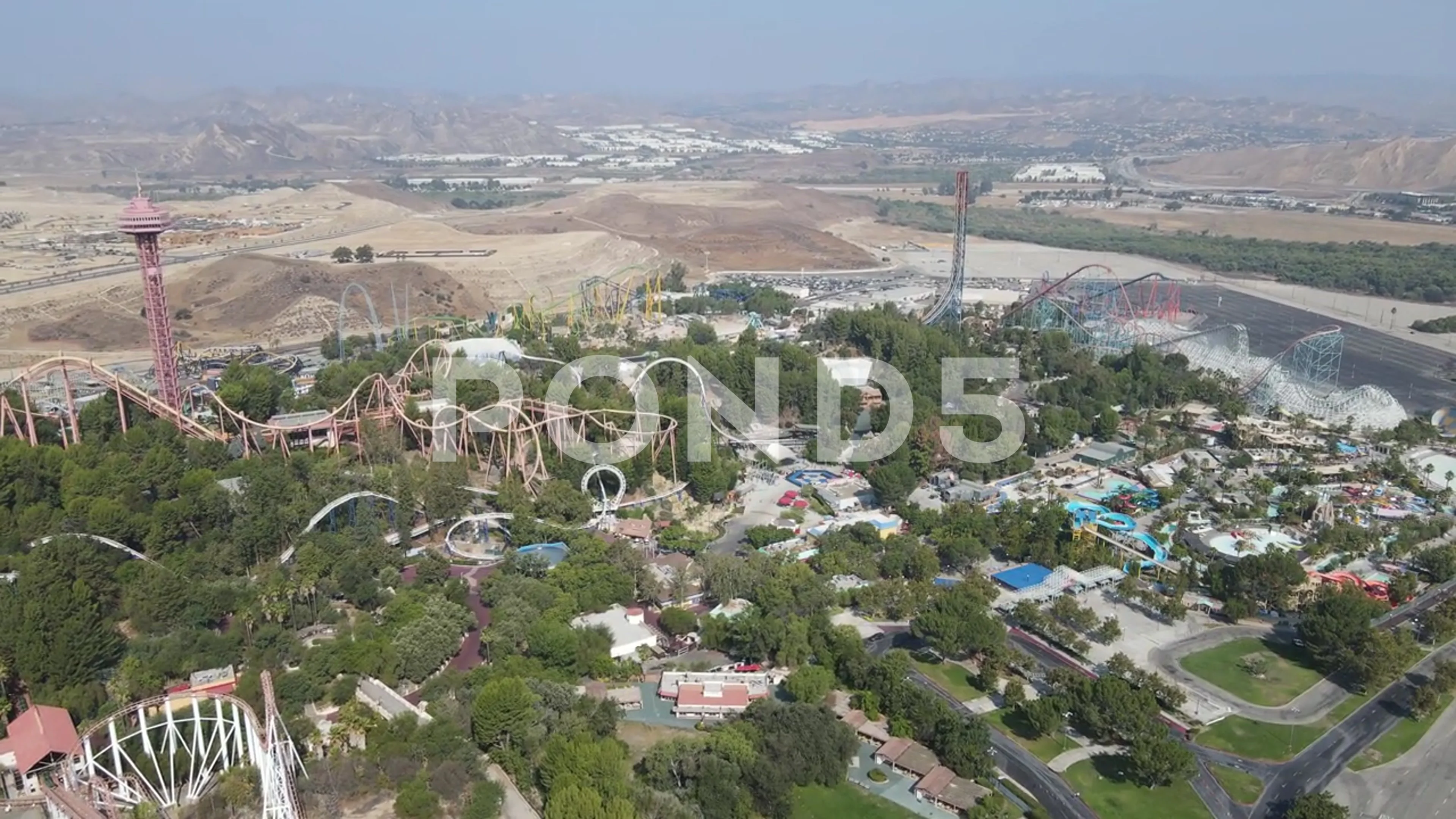 Six Flags Magic Mountain Stock Video Pond5