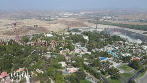 Six Flags Magic Mountain Stock Video Pond5