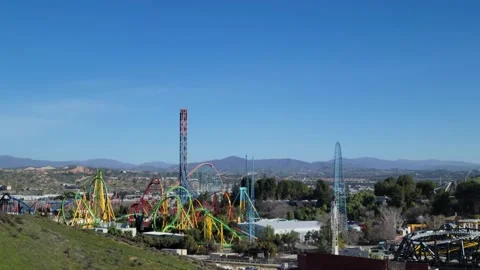 Six Flags Magic Mountain, Santa Clarita, California Stock Footage 231253620