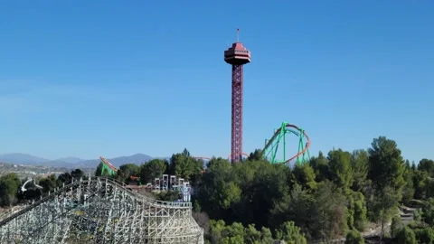 Six Flags Magic Mountain, Santa Clarita, California Stock Footage 231253621