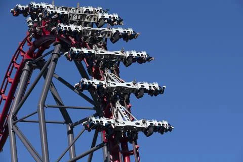 Six Flags Magic Mountain Six Flags Hurricane Harbor, X2 roller coaster Stock Photos