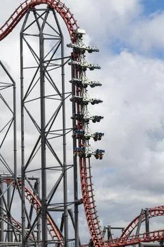 Six Flags Magic Mountain Six Flags Hurricane Harbor, X2 roller coaster Stock Photos