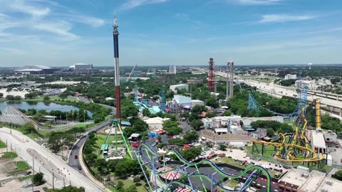 Six Flags Over Texas amusement park Stock-Footage 276939456
