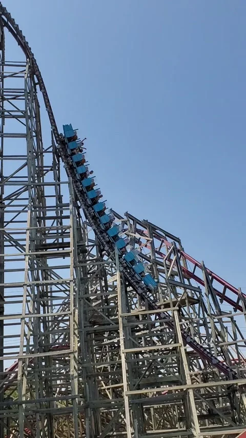 Six Flags Roller Coaster Video stock 140998693