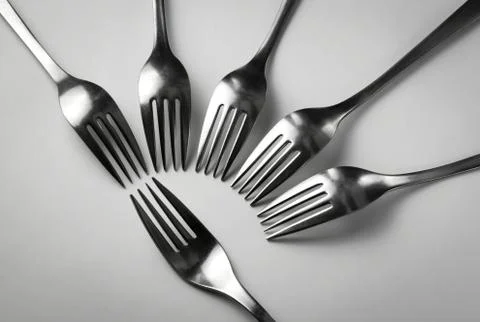Six forks abstract composition Stock Photos