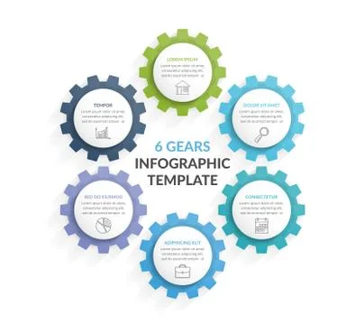 Six Gears Stock Illustration