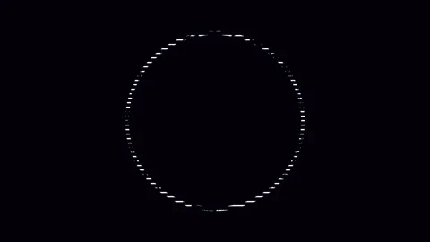 Six glowing circular outlines on black background with subtle shimmering te.. Stock Footage 342520237