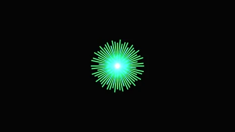 Six glowing green spherical objects pulsating with light against a black ba.. Stock Footage 341663571