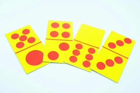 Six Gods or Six Devils. A hand consisting of the four cards that have 6 spots Stock Photos