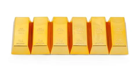 Six gold bars Stock Illustration