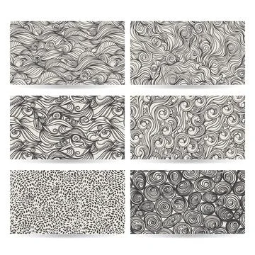 Six gray patterns Illustrazione stock