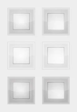 Six gray square badges or buttons Stock Illustration