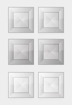 Six gray square badges or buttons 스톡 일러스트