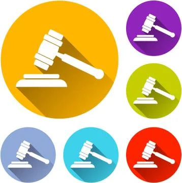 Six hammer icons Stock Illustration