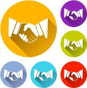 Six handshake icons Stock Illustration