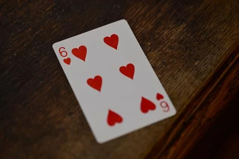 The six of hearts. Stock Photos