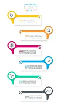 Six horizontal infographics bar. Stock Illustration