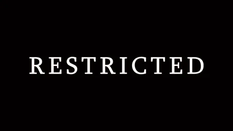 Six instances of the word RESTRICTED appear in white and orange text on a b.. Stock Footage 343478948