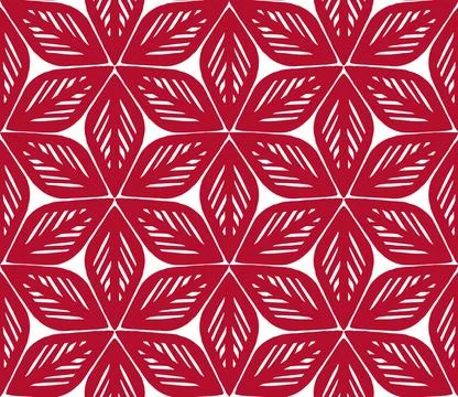 Six Leaves (Red, White) Stock Illustration