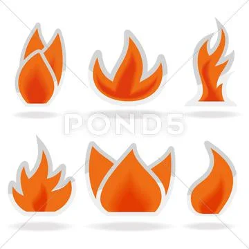 Six lights flame Stock Illustration