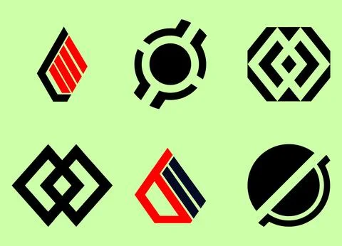 Six Logos in One Design for Your business Company. Stock Illustration