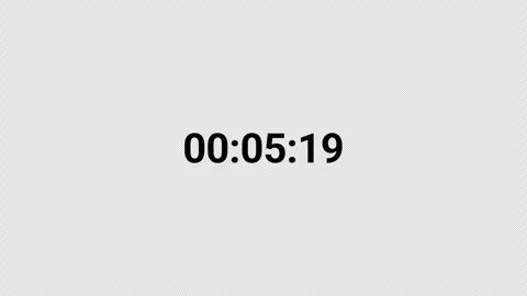 Six minutes countdown timer animation in sixty seconds with alpha channel Stock Footage 344803232