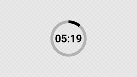 Six minutes countdown timer animation in sixty seconds with alpha channel Stock Footage 344873658