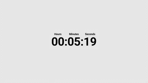 Six minutes countdown timer animation in sixty seconds with alpha channel Stock Footage 344885638