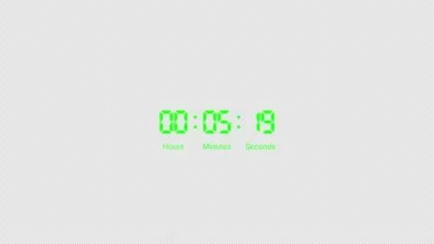Six minutes digital countdown timer animation in sixty seconds Stock Footage 344834643