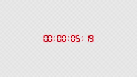 Six minutes digital countdown timer animation in sixty seconds Stock Footage 344835251