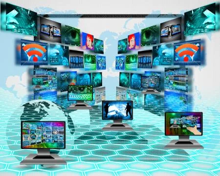 Six monitors Stock Illustration