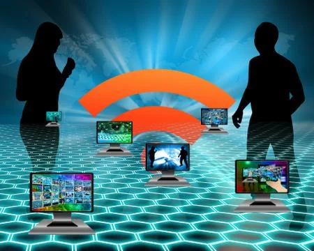 Six monitors Stock Illustration