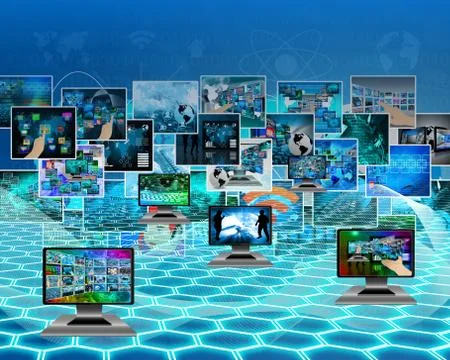 Six monitors Stock Illustration