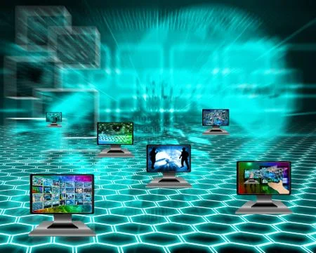 Six monitors Stock Illustration