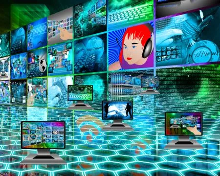 Six monitors Stock-Illustration