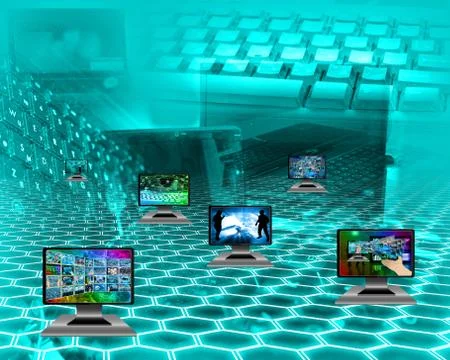 Six monitors Stock Illustration