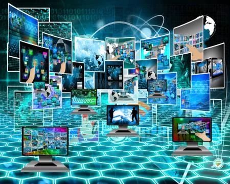 Six monitors Stock Illustration