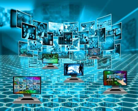 Six monitors Stock Illustration