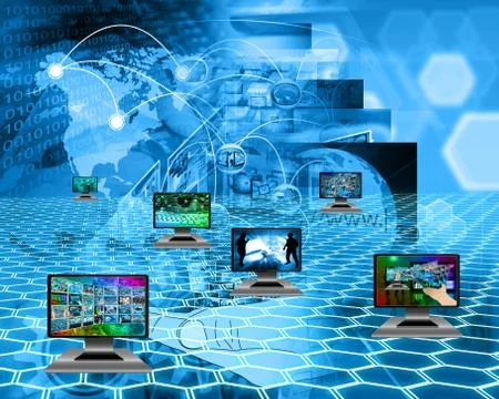 Six monitors Stock Illustration