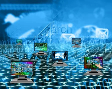Six monitors Stock-Illustration