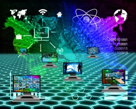 Six monitors Stock Illustration