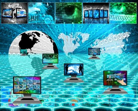 Six monitors Stock Illustration